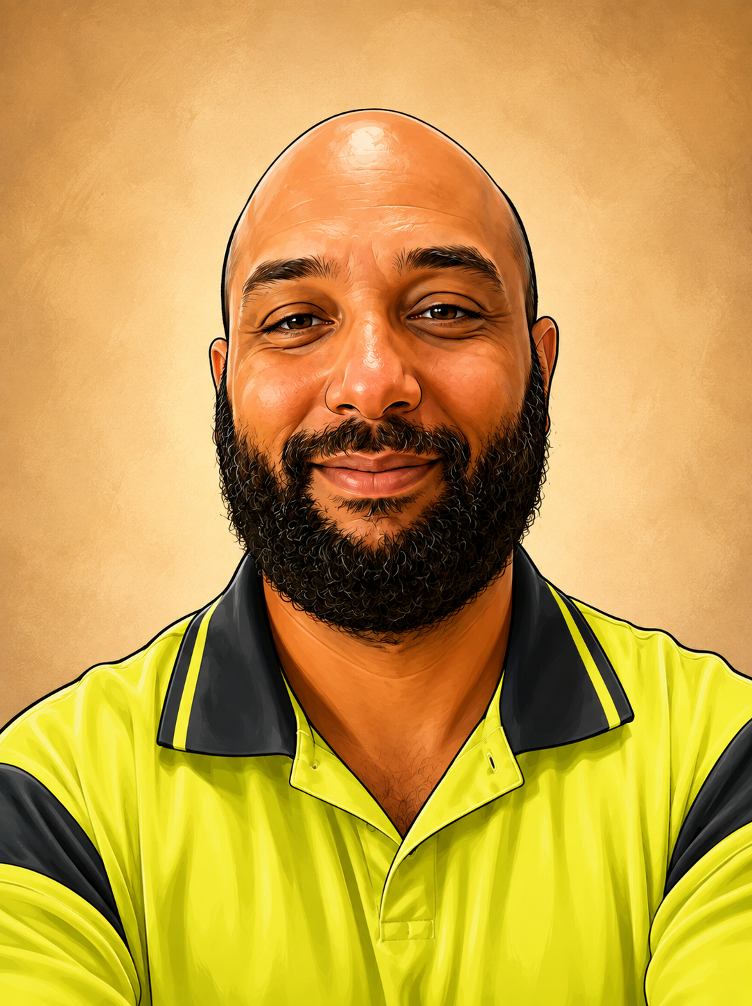 Cartoon portrait of Clive, Camberwell Potteries Roofing