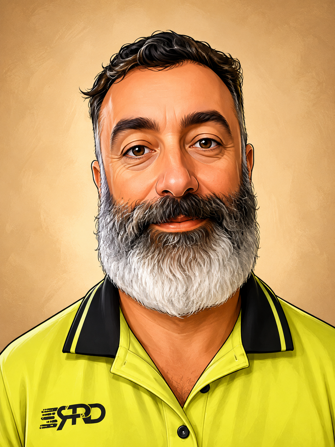 Cartoon portrait of John, Camberwell Potteries Roofing